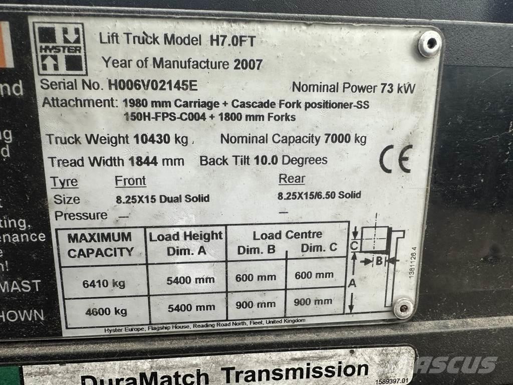 Hyster H7.0FT LPG gaffeltrucks