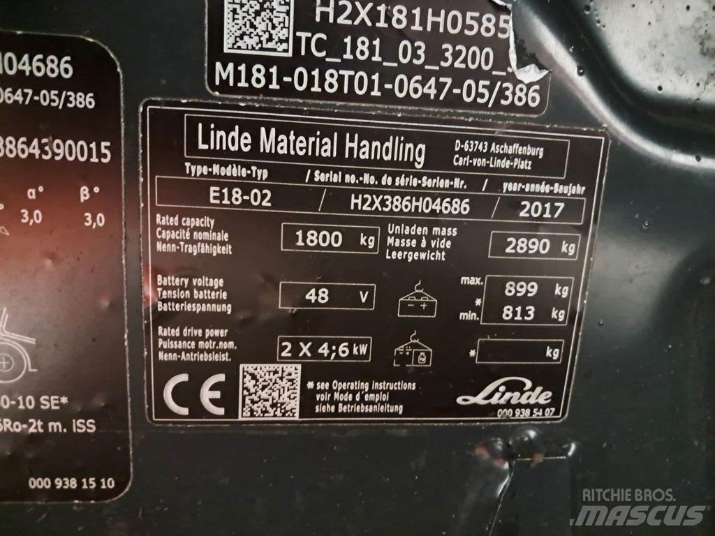 Linde E18-02 El gaffeltrucks