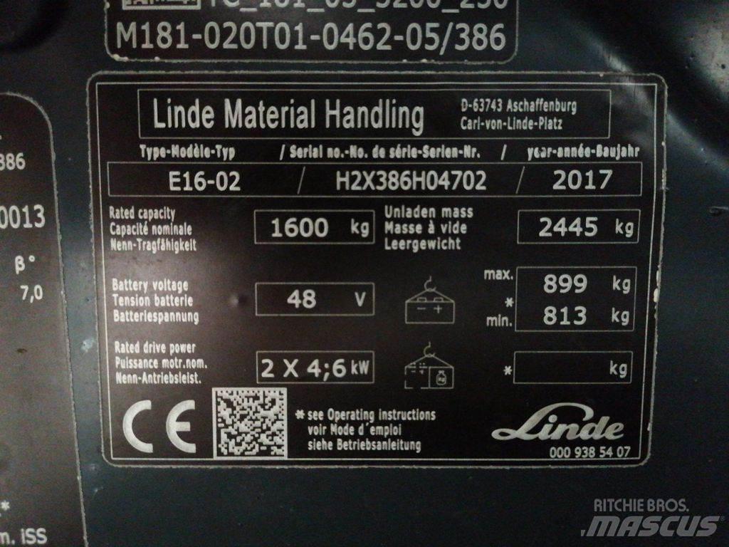 Linde E16-02 El gaffeltrucks