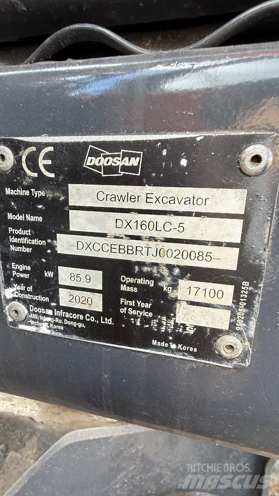 Doosan DX160LC-5 Gravemaskiner på larvebånd