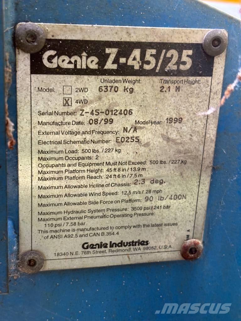 Genie Z 45/25 Bomlifte med knækarm