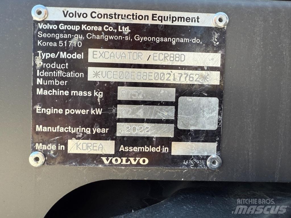 Volvo ECR88D Midi-gravemaskiner 7t - 12t