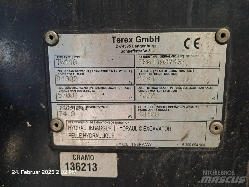 Terex TW 110 Gravemaskiner på hjul
