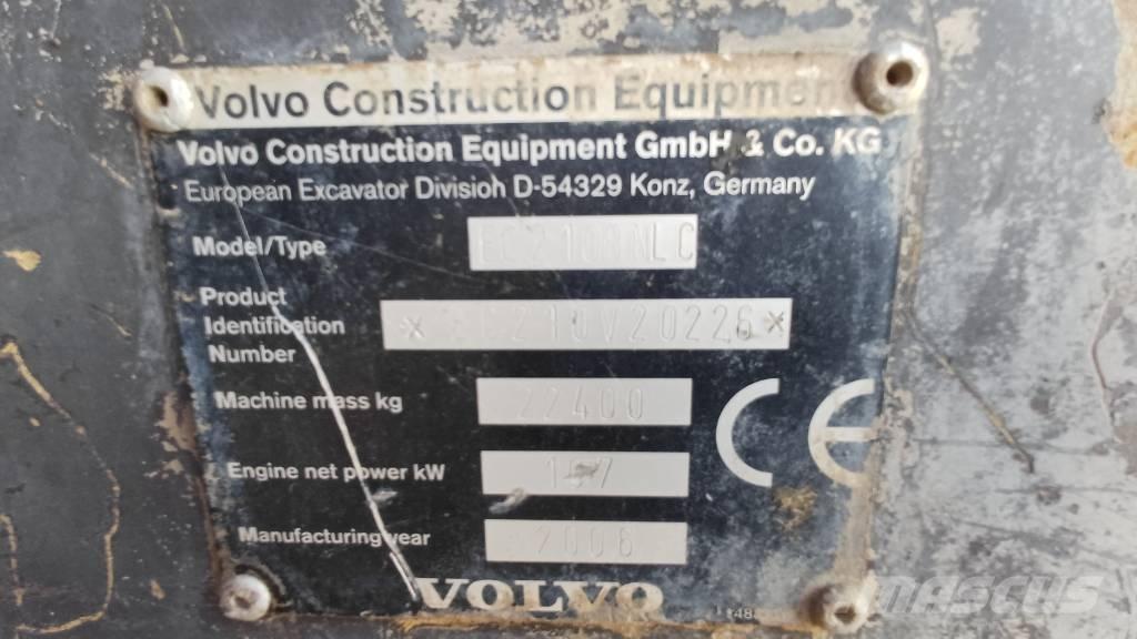 Volvo EC 210 B N LC Gravemaskiner på larvebånd