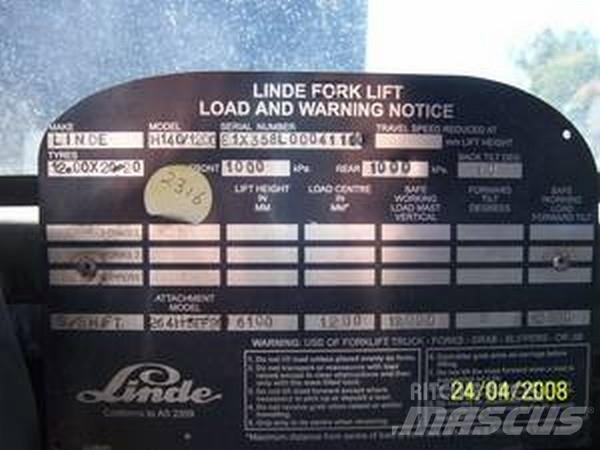 Linde H140/1200 Gaffeltruck til containerhåndtering