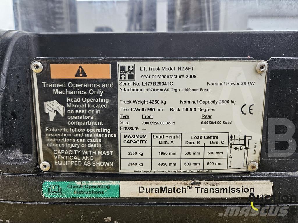 Hyster H2.5 FT LPG gaffeltrucks