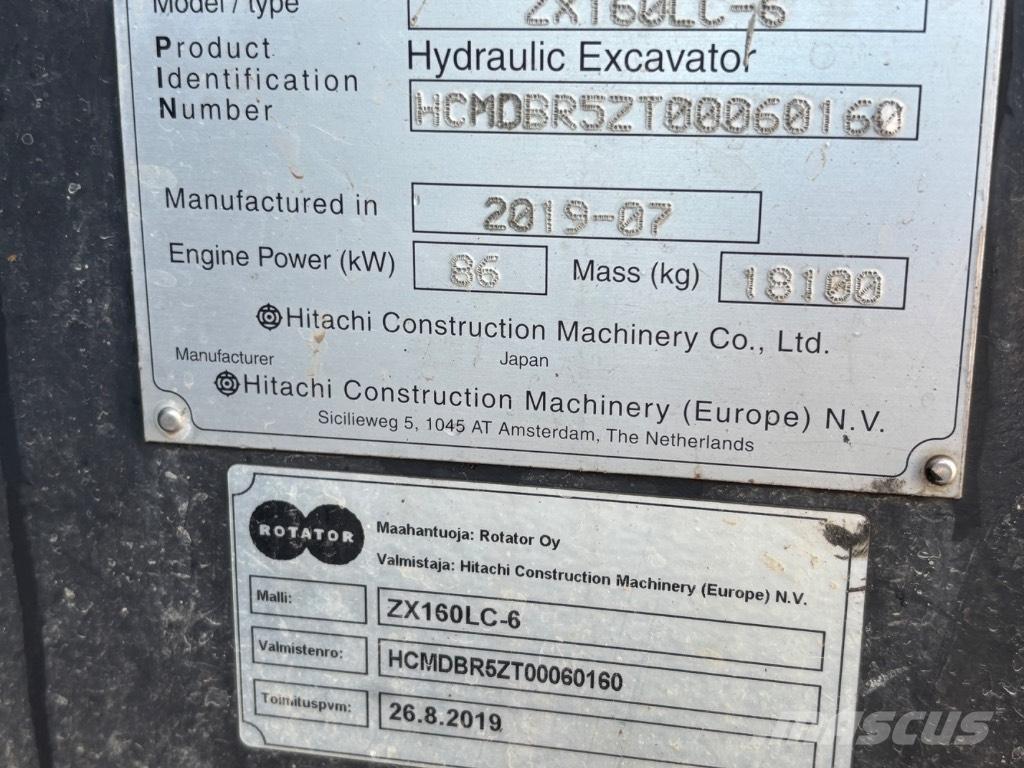 Hitachi ZX 160 LC-6 Gravemaskiner på larvebånd