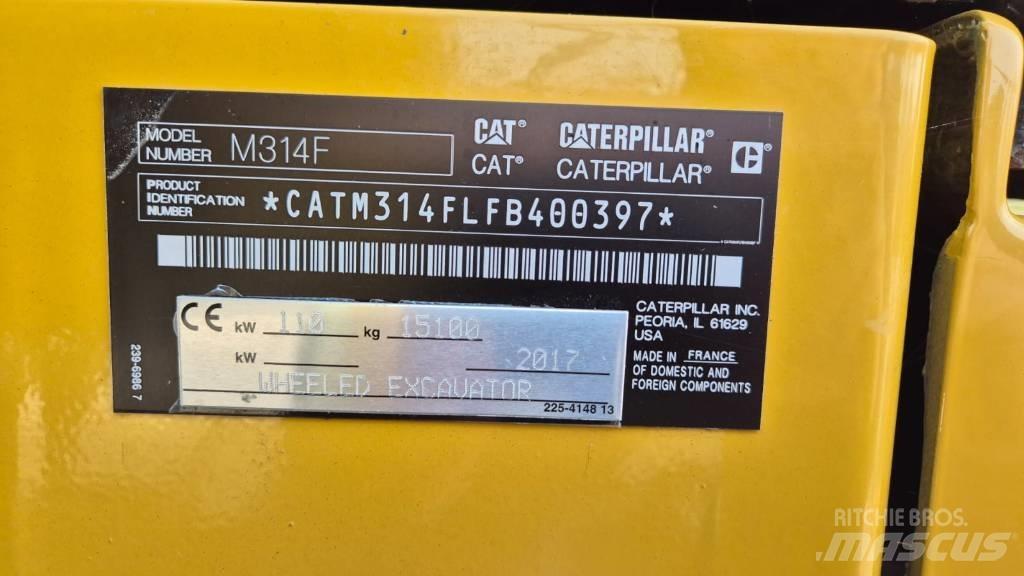 CAT M 314 F Gravemaskiner på hjul