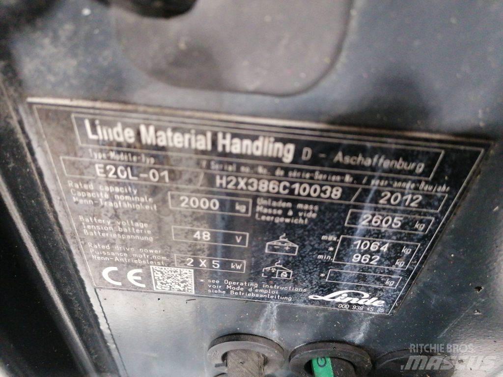 Linde E20L-01 El gaffeltrucks
