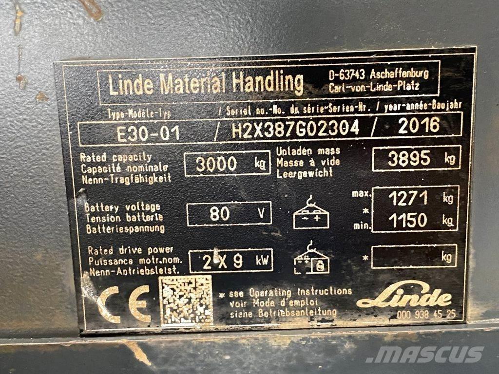 Linde E30-01 El gaffeltrucks