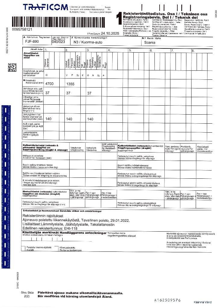 Scania R 500 Fast kasse