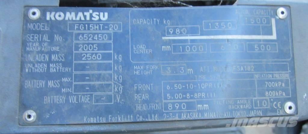 Komatsu FG 15 HT-20 LPG gaffeltrucks