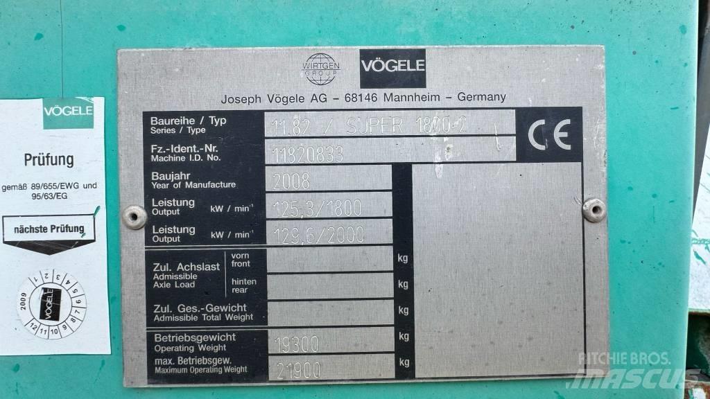 Vögele Super 1800-2 Asfaltudlæggere