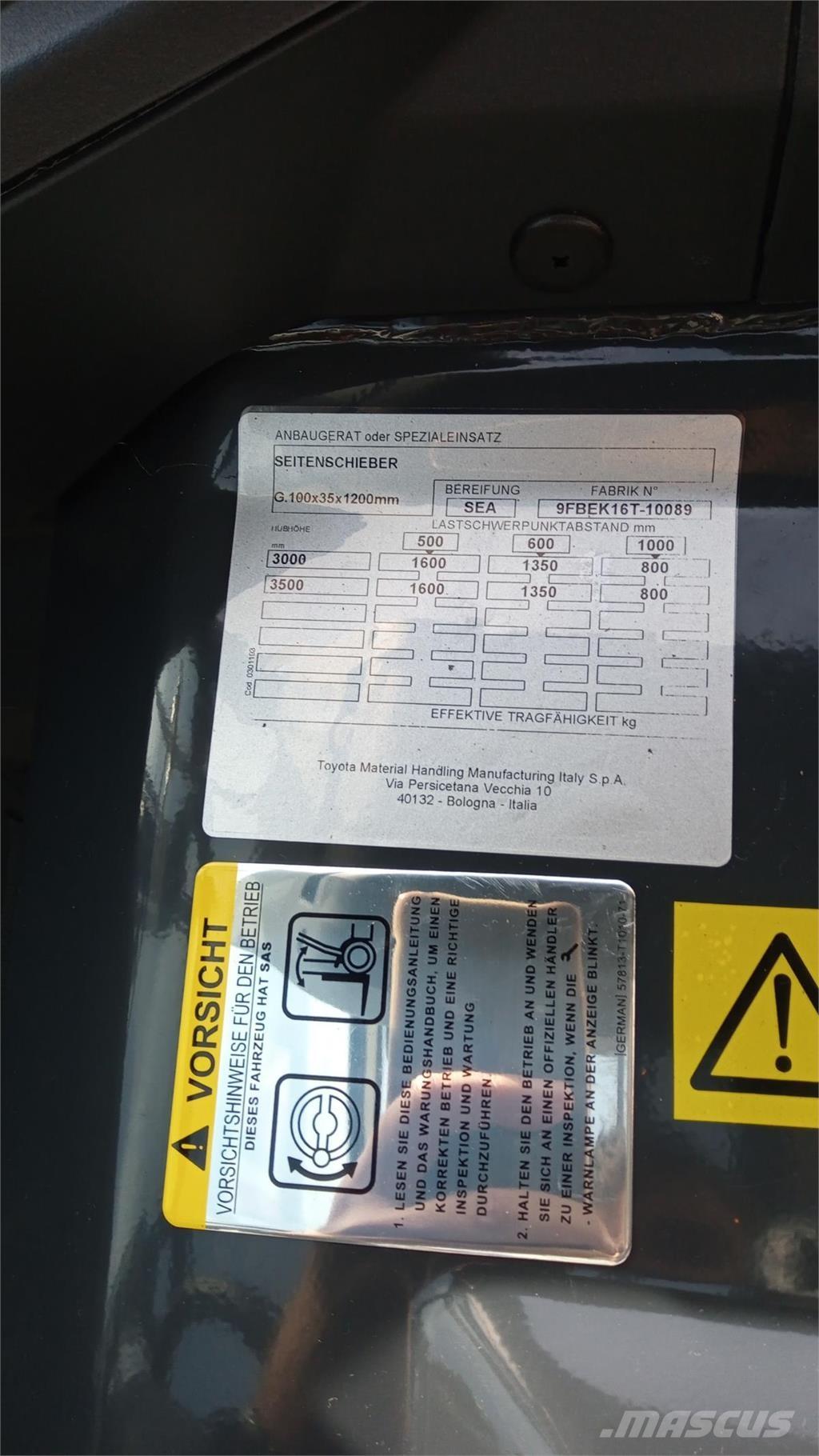 Toyota 9FBMK16T El gaffeltrucks