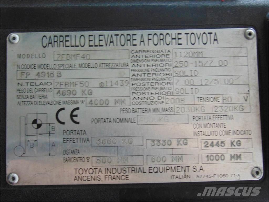 Toyota 7FBMF40 El gaffeltrucks