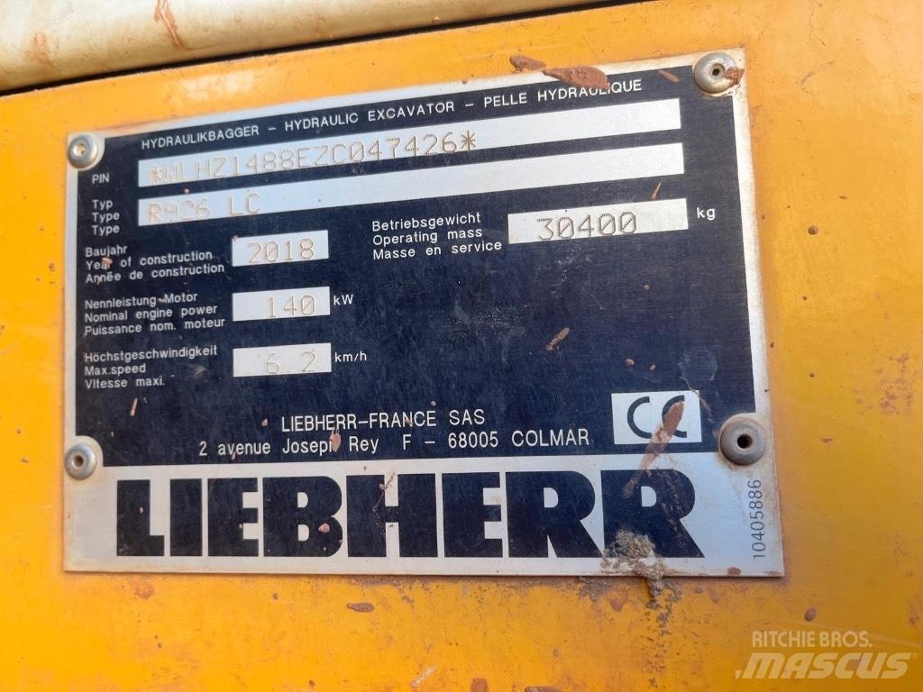 Liebherr R 926 LC Gravemaskiner på larvebånd