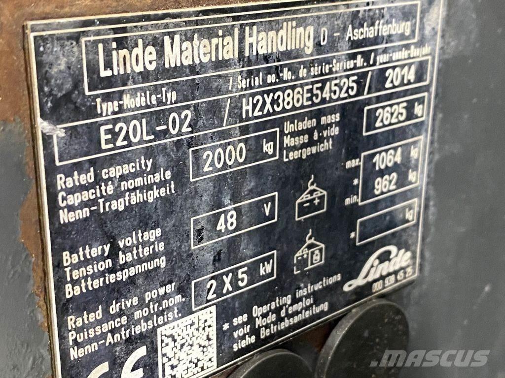 Linde E20L-02 El gaffeltrucks