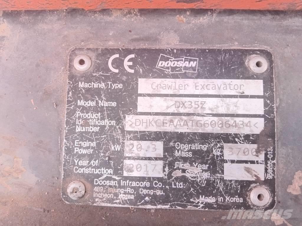 Doosan DX 35 Z Minigravemaskiner
