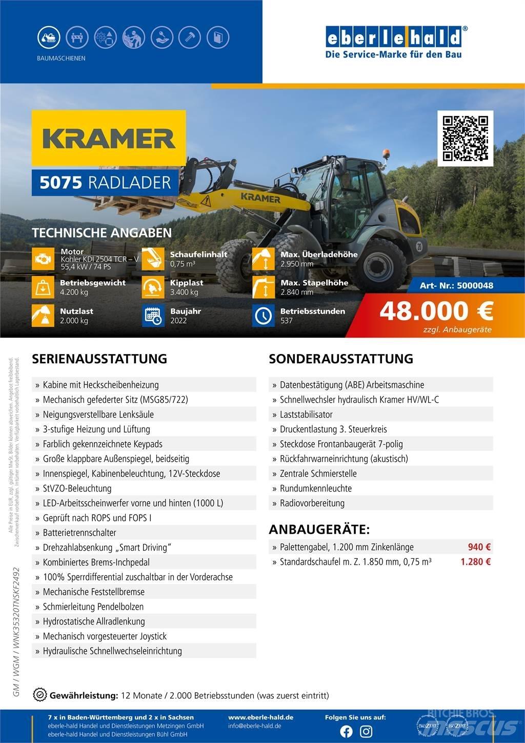 Kramer 5075 Læssemaskiner på hjul