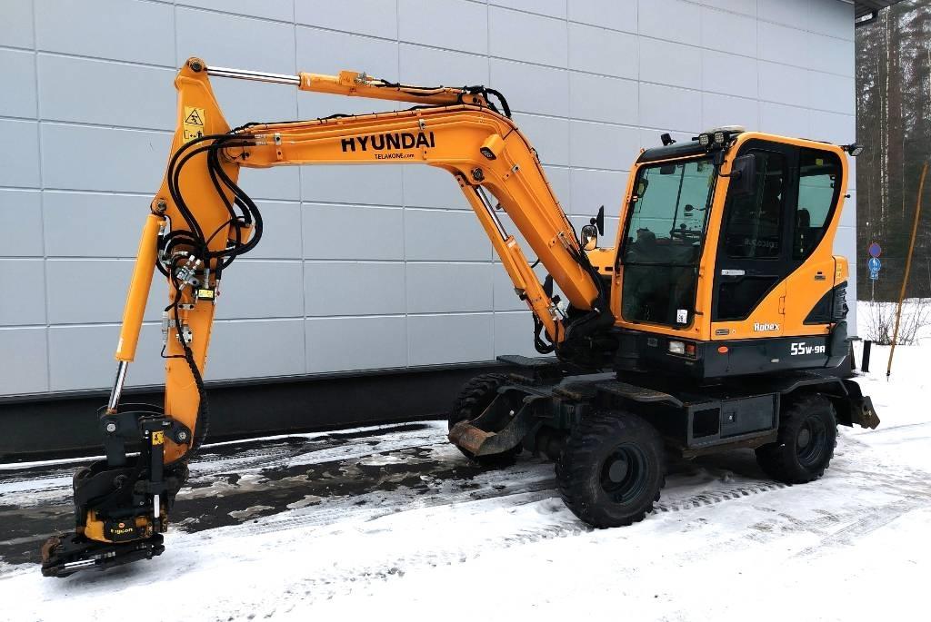 Hyundai 55W-9a Gravemaskiner på hjul