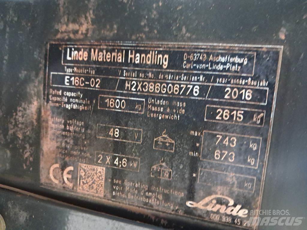 Linde E16C-02 El gaffeltrucks