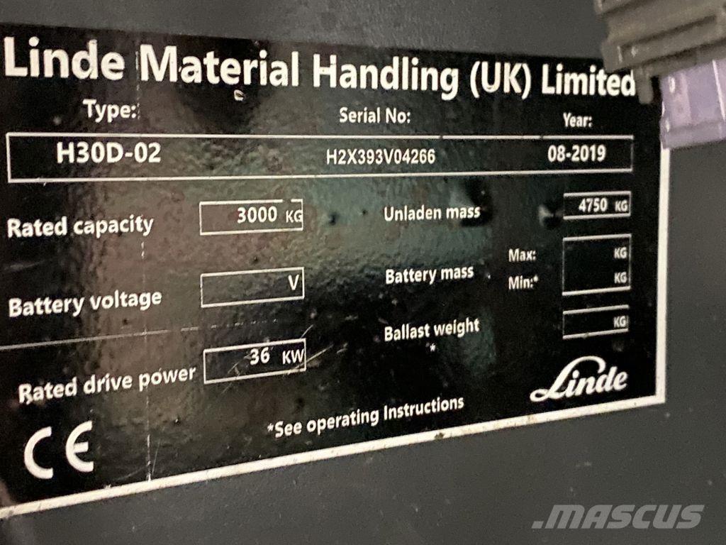 Linde H30D-02 Diesel gaffeltrucks
