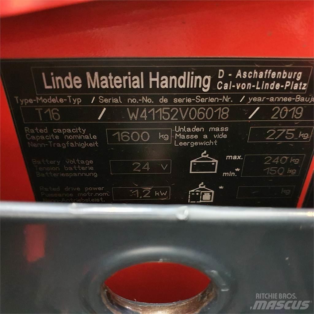 Linde T16 Li-Ion El-palleløftere