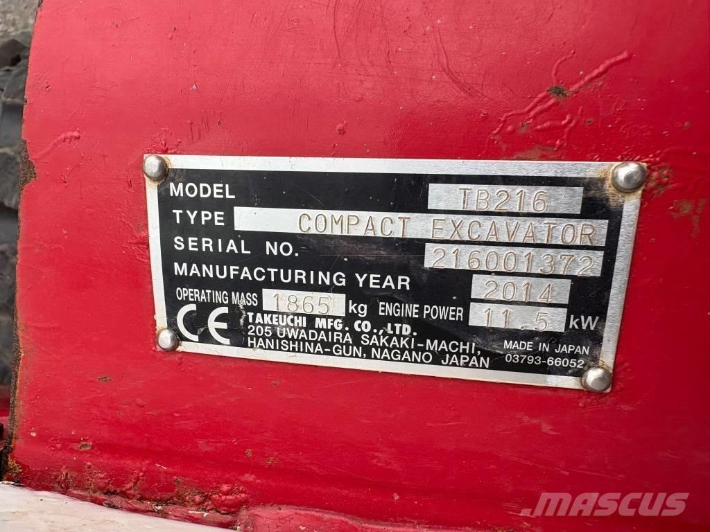 Takeuchi TB 216 Minigravemaskiner