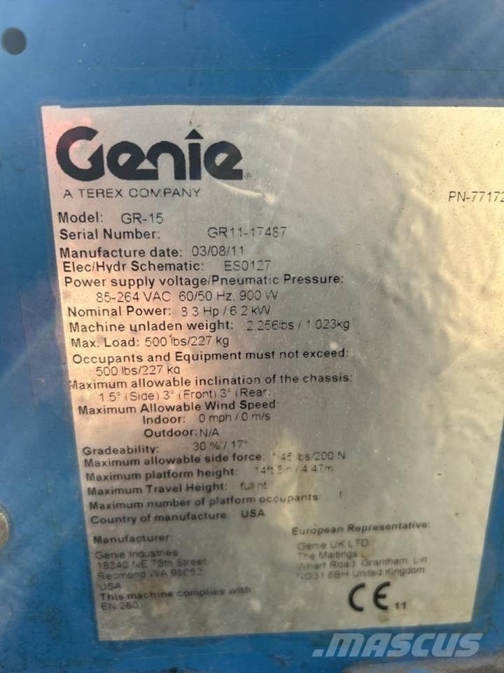 Genie GR-15 Bomlifte med knækarm