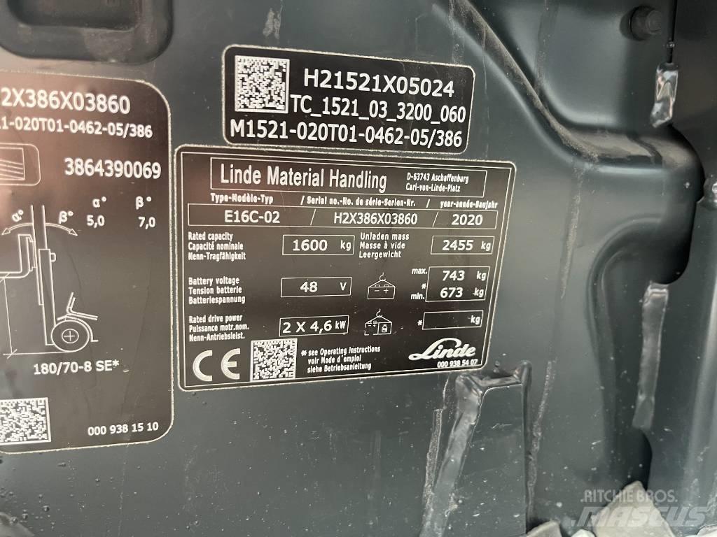 Linde E 16 C-02 El gaffeltrucks