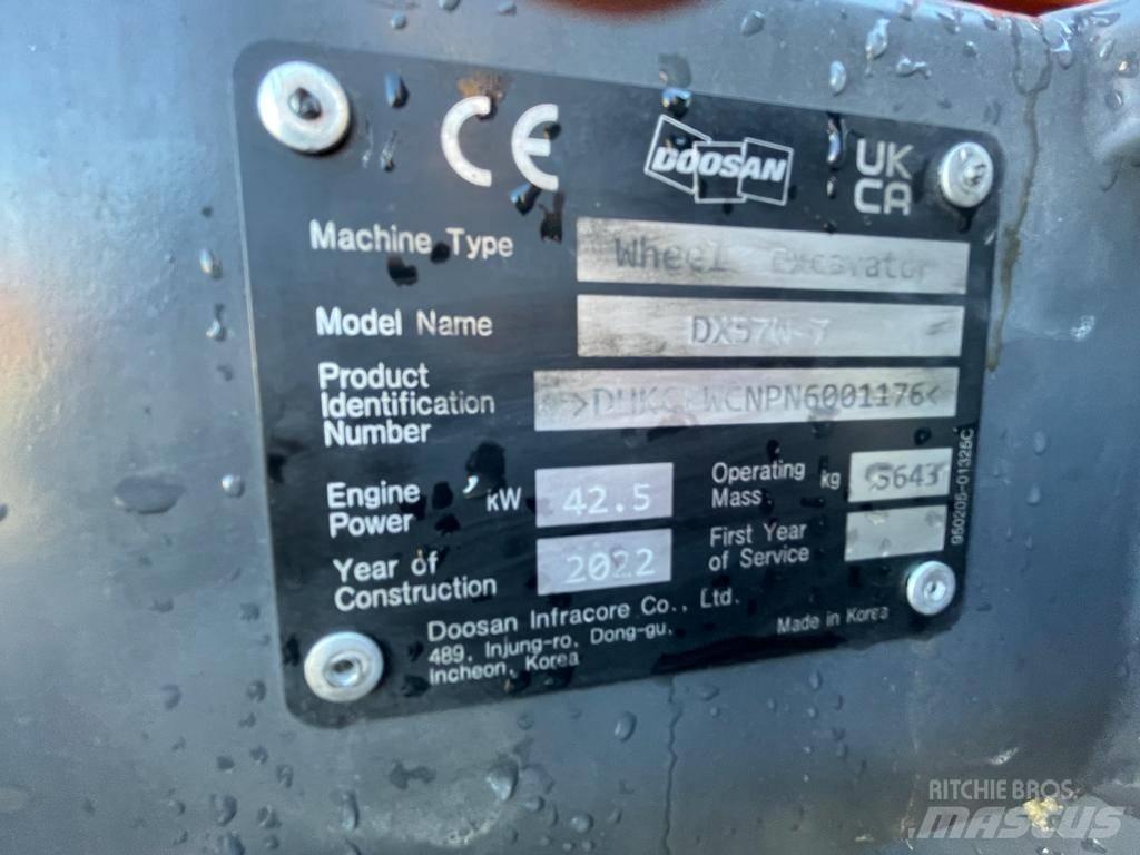 Doosan Dx57W-7 Gravemaskiner på hjul