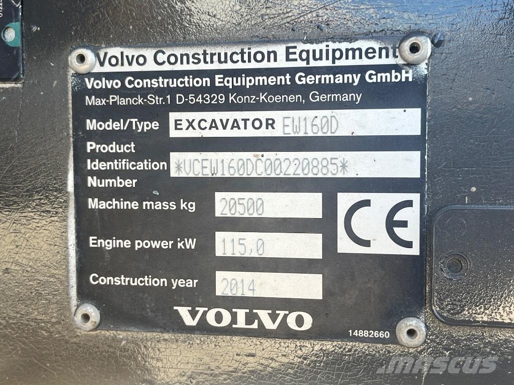 Volvo EW 160 D Gravemaskiner på hjul