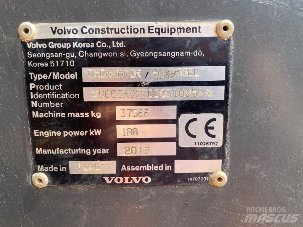 Volvo ECR 355 EL Gravemaskiner på larvebånd