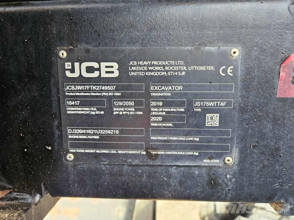 JCB JS 175 W Gravemaskiner på hjul