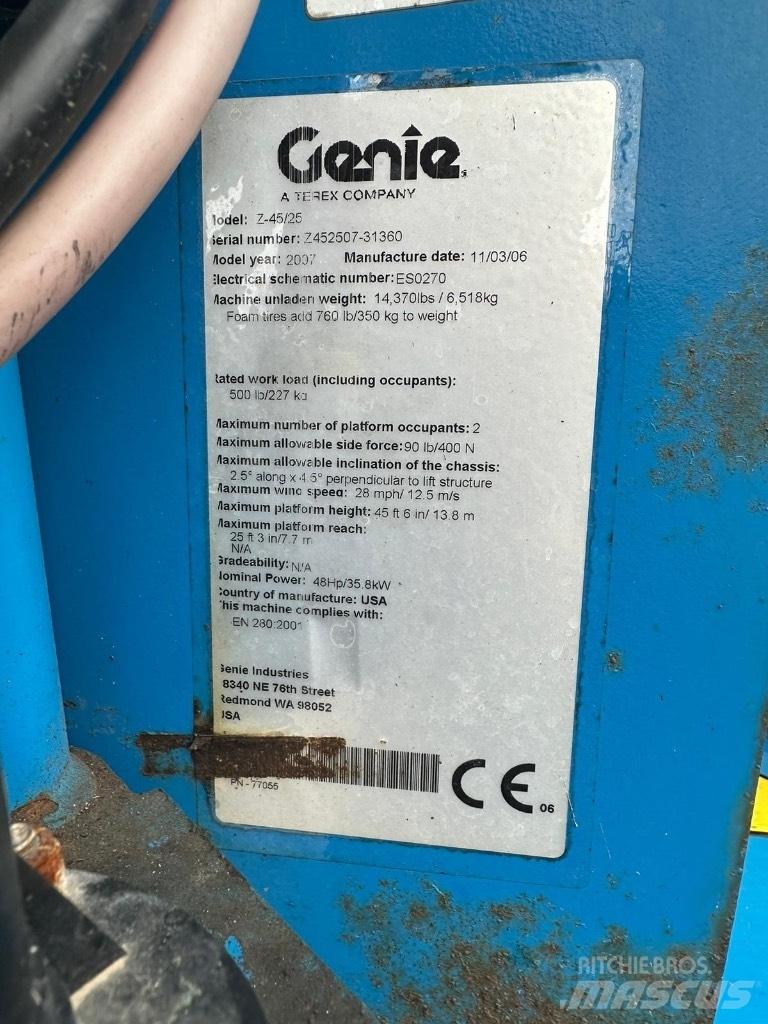 Genie Z 45/22 Bomlifte med knækarm