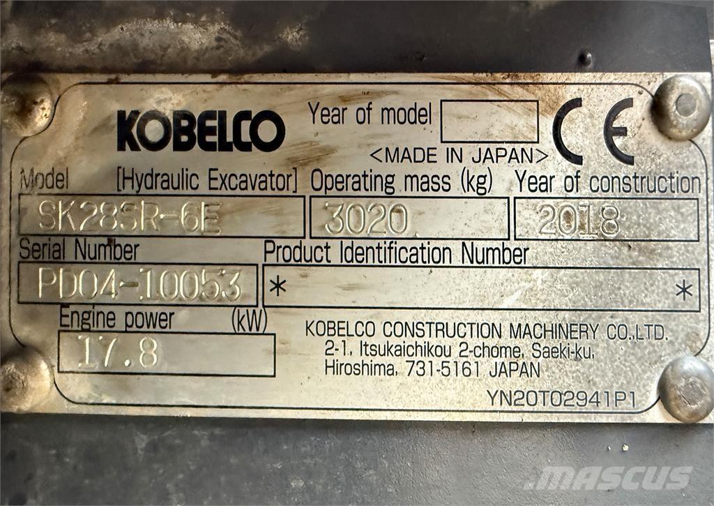 Kobelco SK28SR-6E Minigravemaskiner