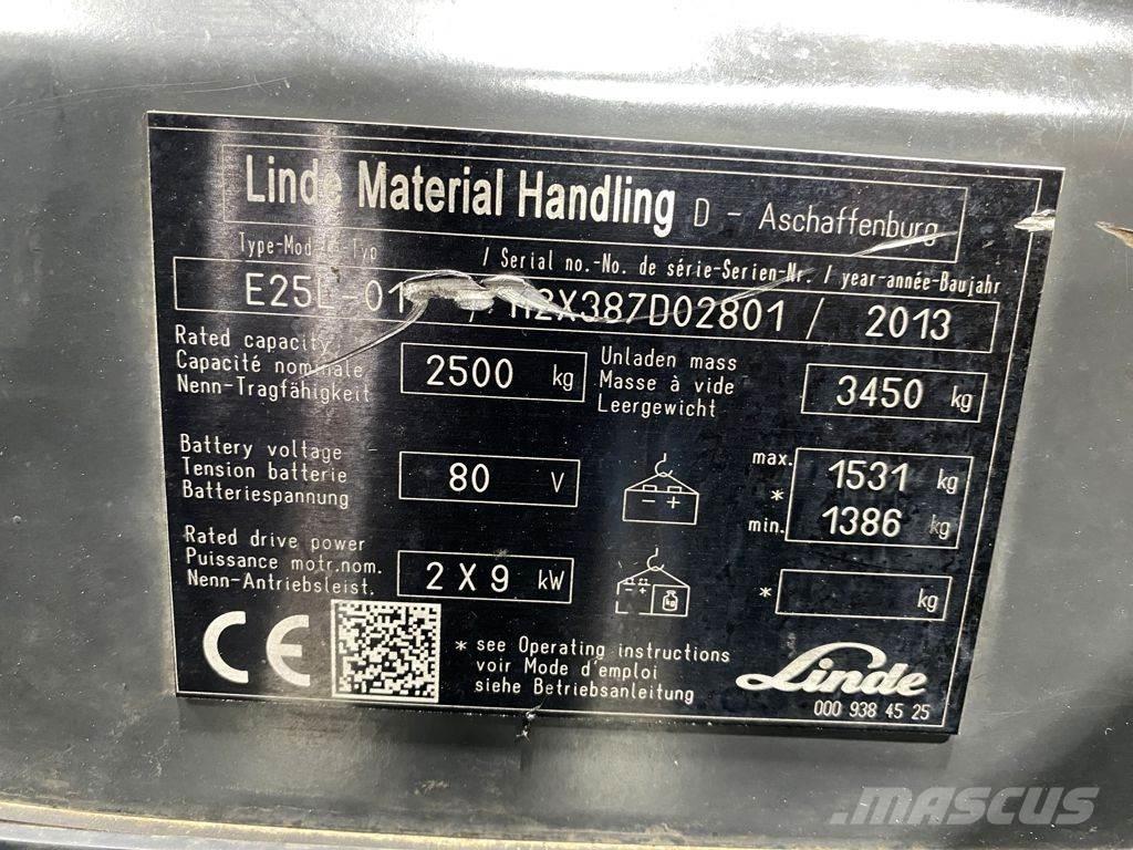 Linde E25L El gaffeltrucks