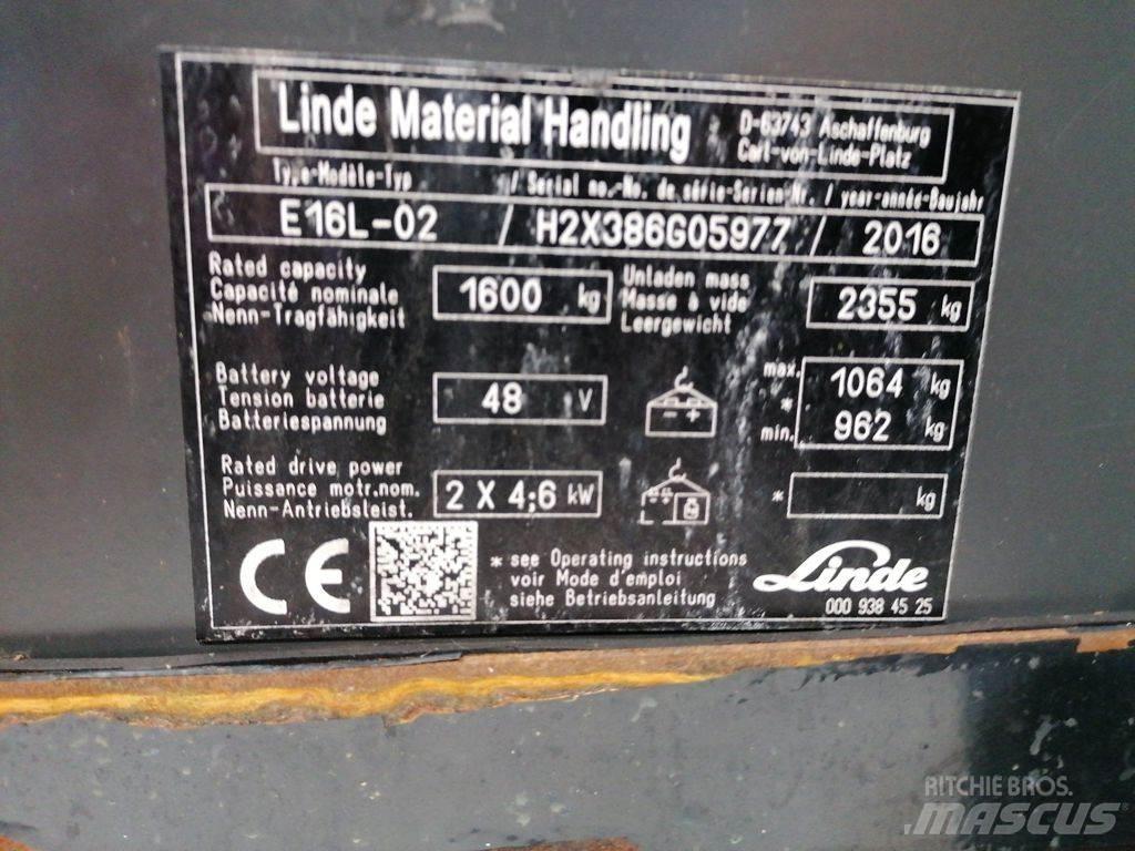 Linde E16L-02 El gaffeltrucks