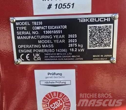 Takeuchi TB 230 Minigravemaskiner