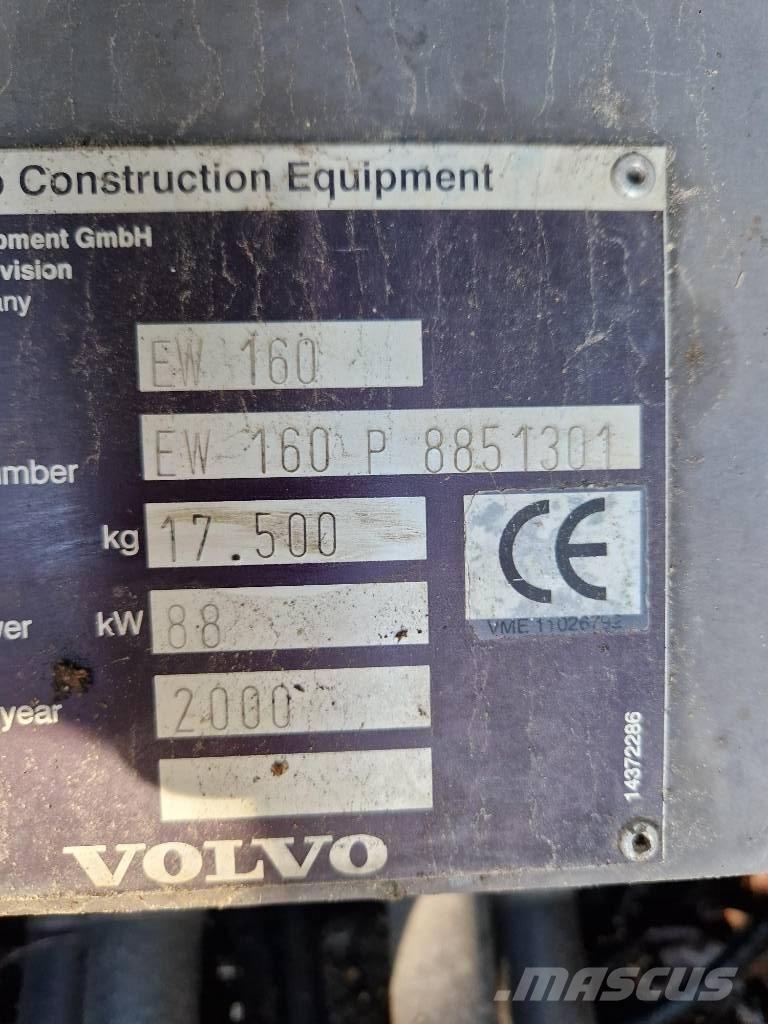 Volvo EW 160 Gravemaskiner på hjul