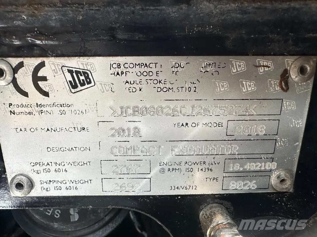 JCB 8026 Minigravemaskiner