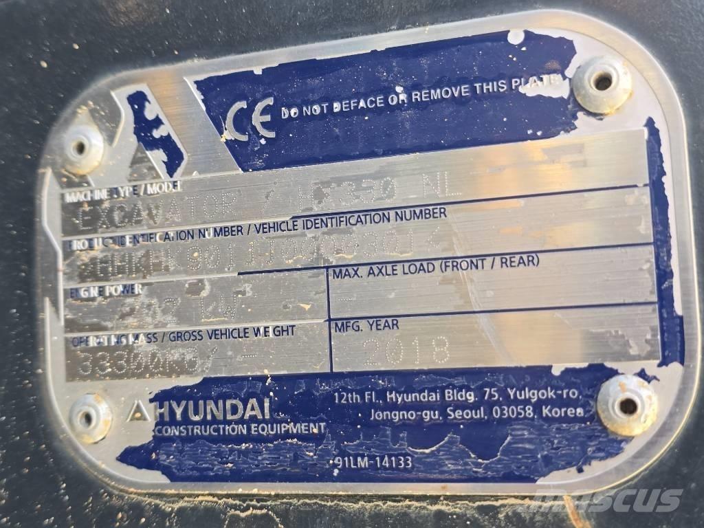 Hyundai HX 330 NL Gravemaskiner på larvebånd