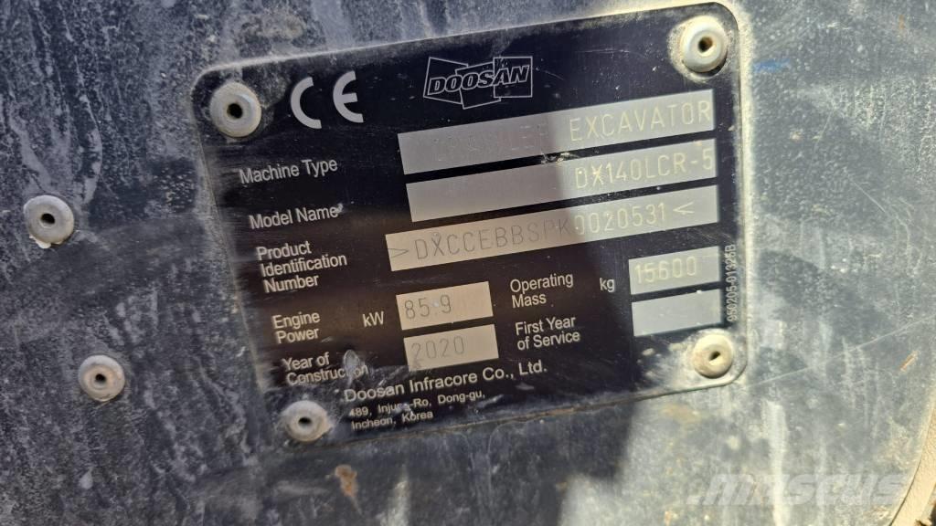 Doosan DX140LCR-5 Gravemaskiner på larvebånd