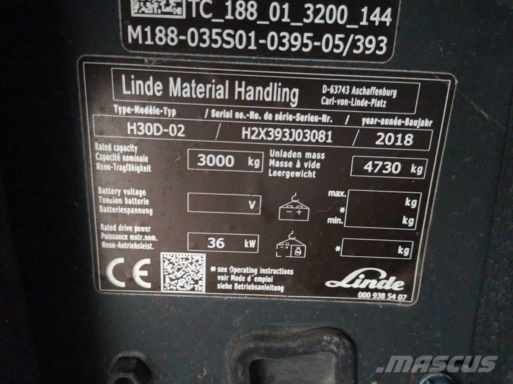 Linde H30D-02 Diesel gaffeltrucks