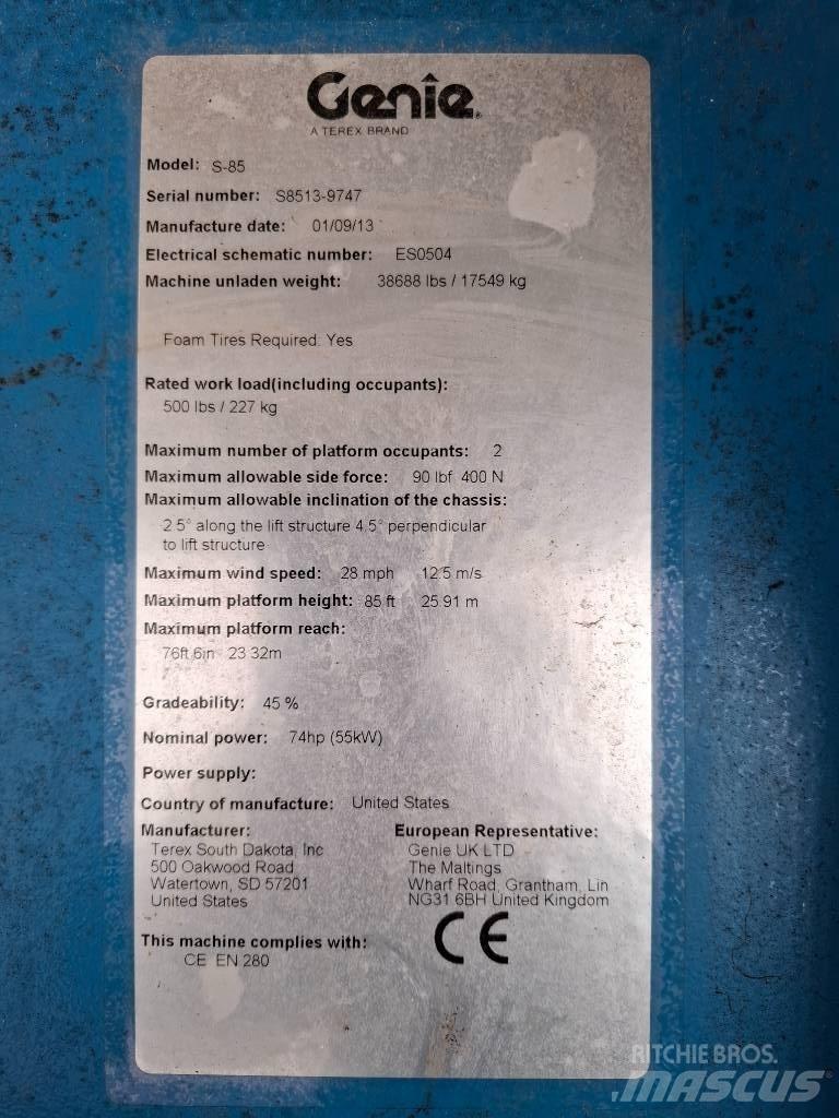 Genie S-85 Teleskoplifte