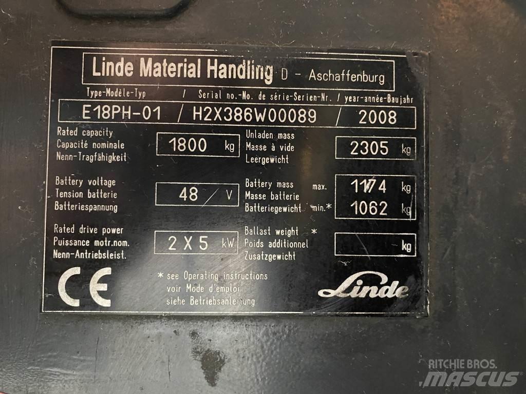 Linde E18PH-01 El gaffeltrucks