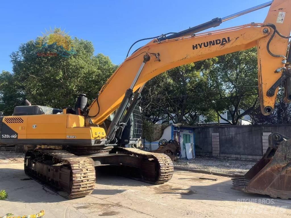Hyundai 520L-9 VS Gravemaskiner på larvebånd