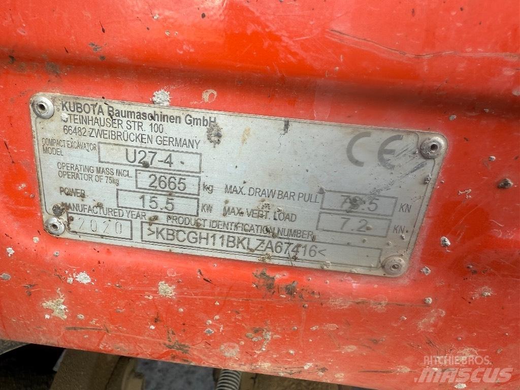 Kubota U 27-4 Minigravemaskiner