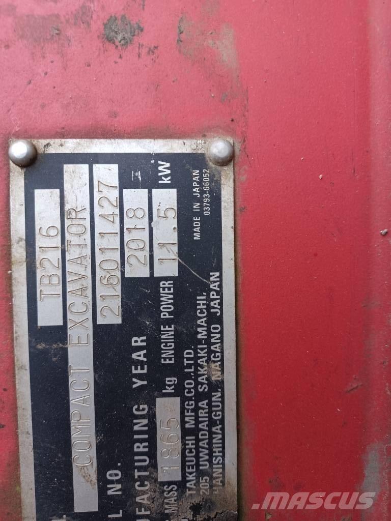 Takeuchi TB 216 Minigravemaskiner
