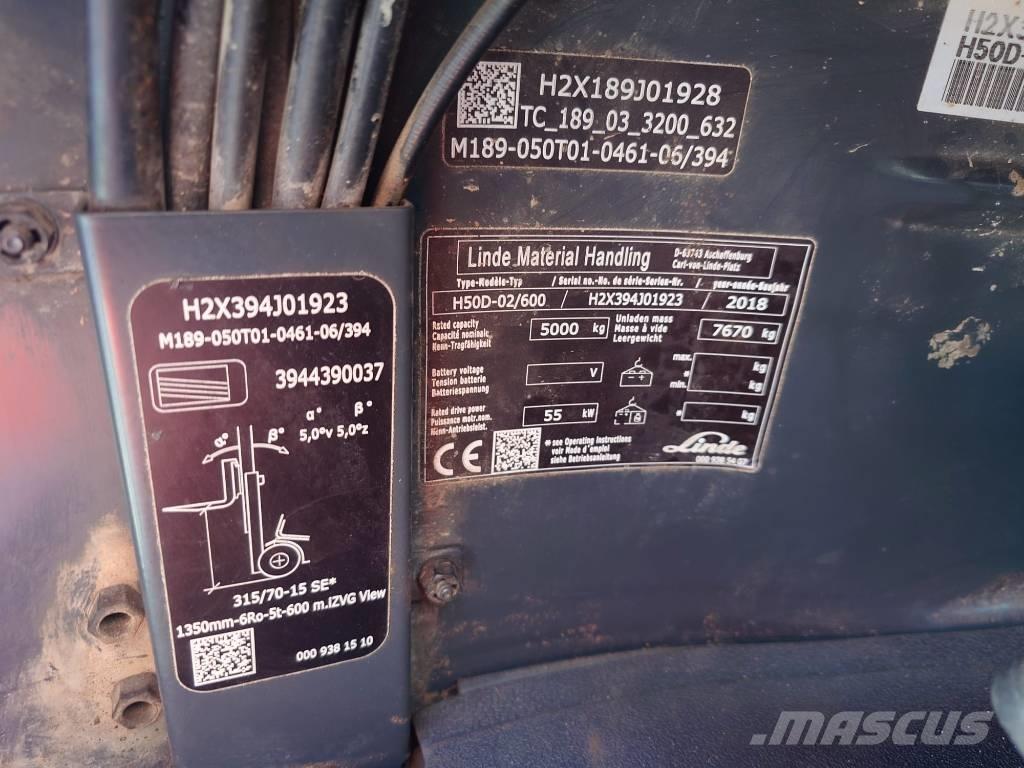 Linde H50D600/394 Diesel gaffeltrucks